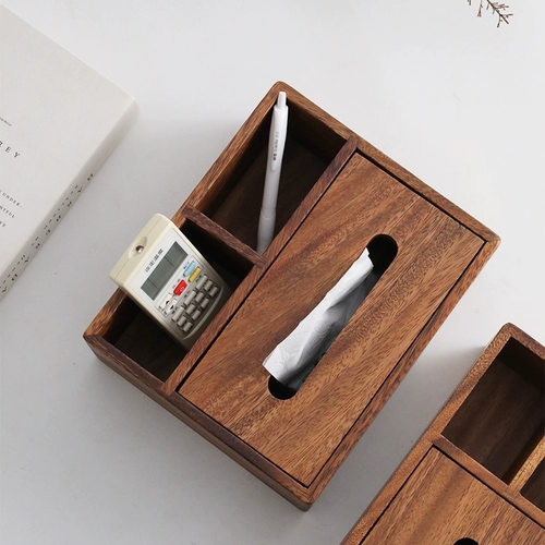 Настольные универсальные салфетки из натурального дерева, пульт, коробка для хранения, деревянная коробка