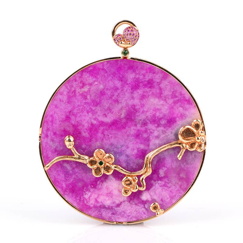 The old pit is expected to be cherry blossom to hang the royal purple velvet bracelet sukee stone ice peach red Yuhua one thousand.