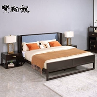 紫翔龙 Новая китайская кровать 1,8 метра куриных крыльев дерево и красное дерево