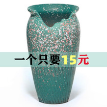 Gap succulent high pot succulent ceramic flower pot retro breathable multi-hole porous incision simple purple sand small high flower pot