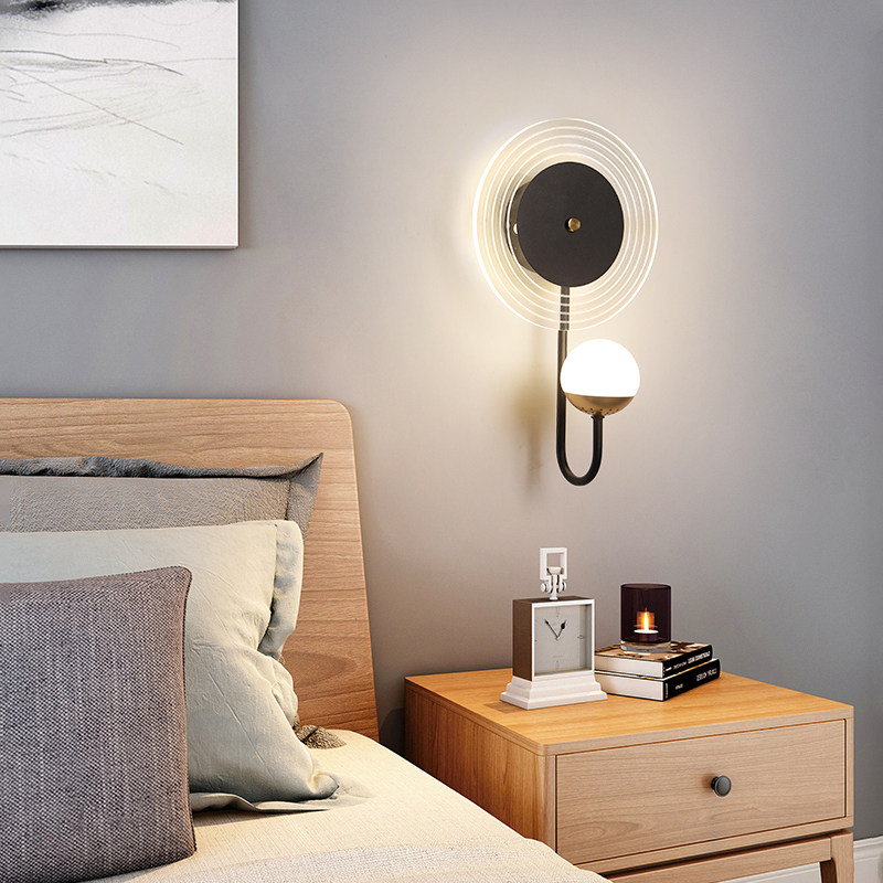 Wall lamp led bed head Bedroom lamp Modern simple indoor Nordic Living Room Aisle Corridor background wall lamp