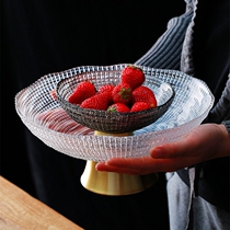 Glass fruit plate Light luxury Nordic style living room coffee table Personality creative ins candy basin Net Red snack plate