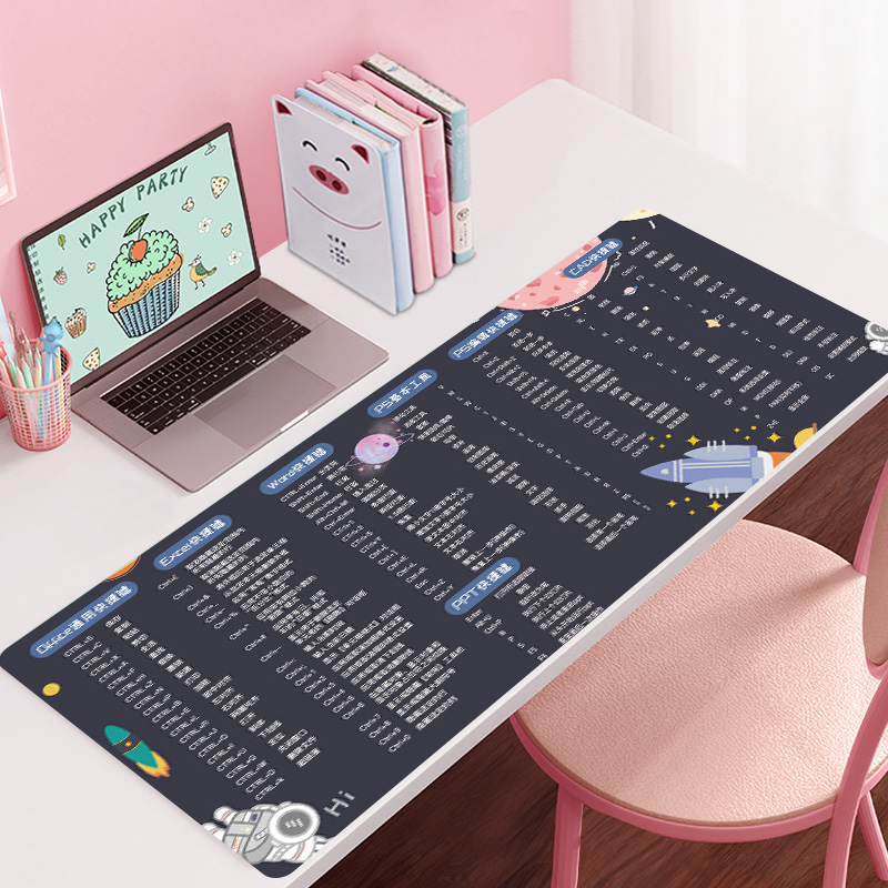 Shortcut Keys Grand Total Slip Rat Pad Cad Super Large Numbers Ps Male And Female Students Wrists Custom Cartoon Cute Office Office Office Electric Race Game Thickened lock edge Dirty Minimyo Computer Keyboard Desk Mat