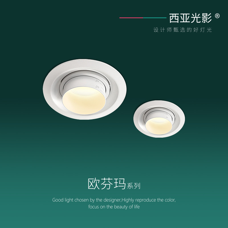 Sia Light and Shadow Zoo Cob Spotlight Embedded Spotlight Household Living Room Avenue Ceiling Light Concentration LED Downlight