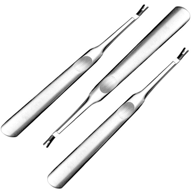 New three stainless steel nail peeling fork V-shaped trimming push fork exfoliating hand nail trimming manicure