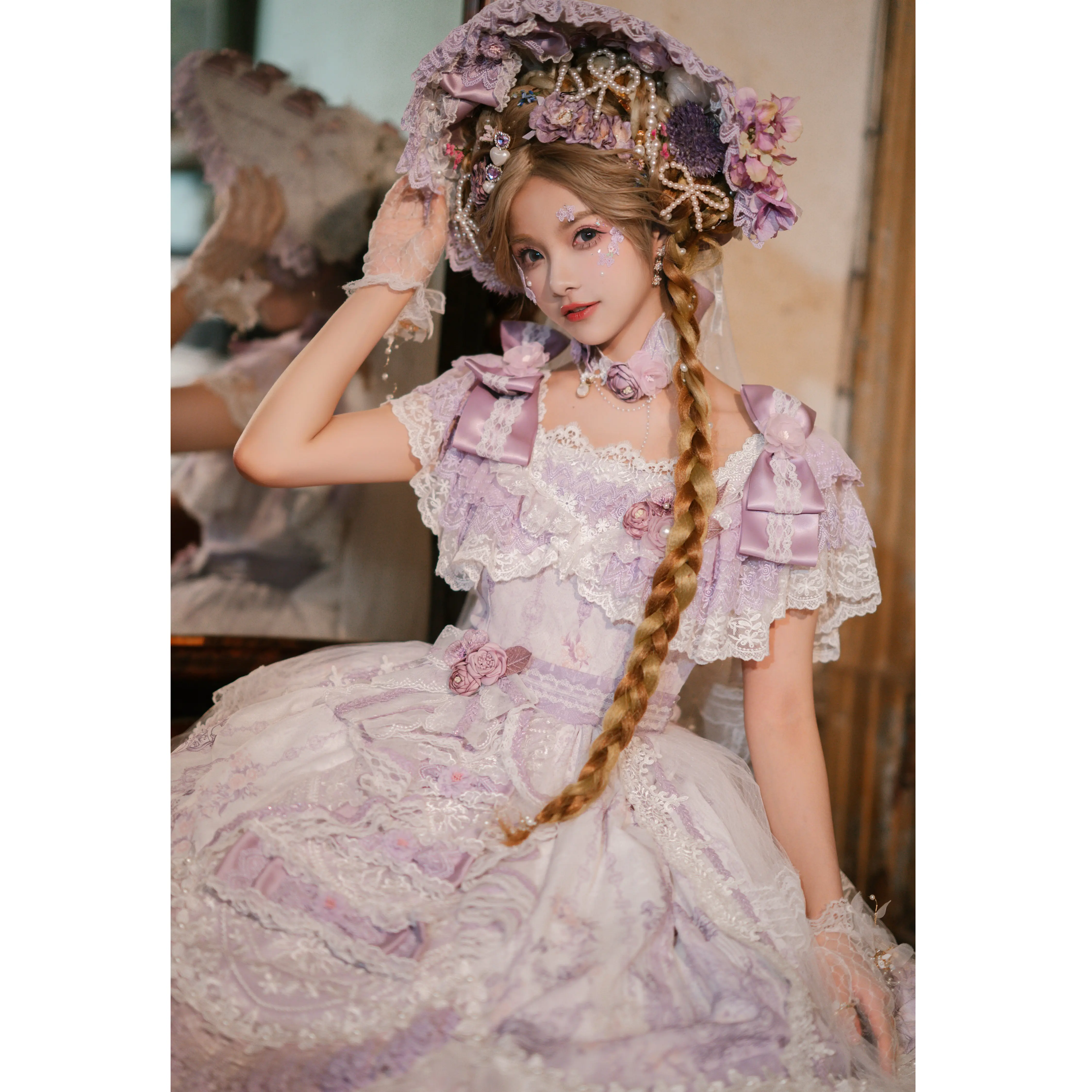 Spot FS Полная модель [Key Tree] Годовщина лолита цветок брак прекрасная Lolita Классическая