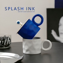 Klein blue mark cup with cover ceramic mug design small crowdcoffee cup office water glass creative couples cup
