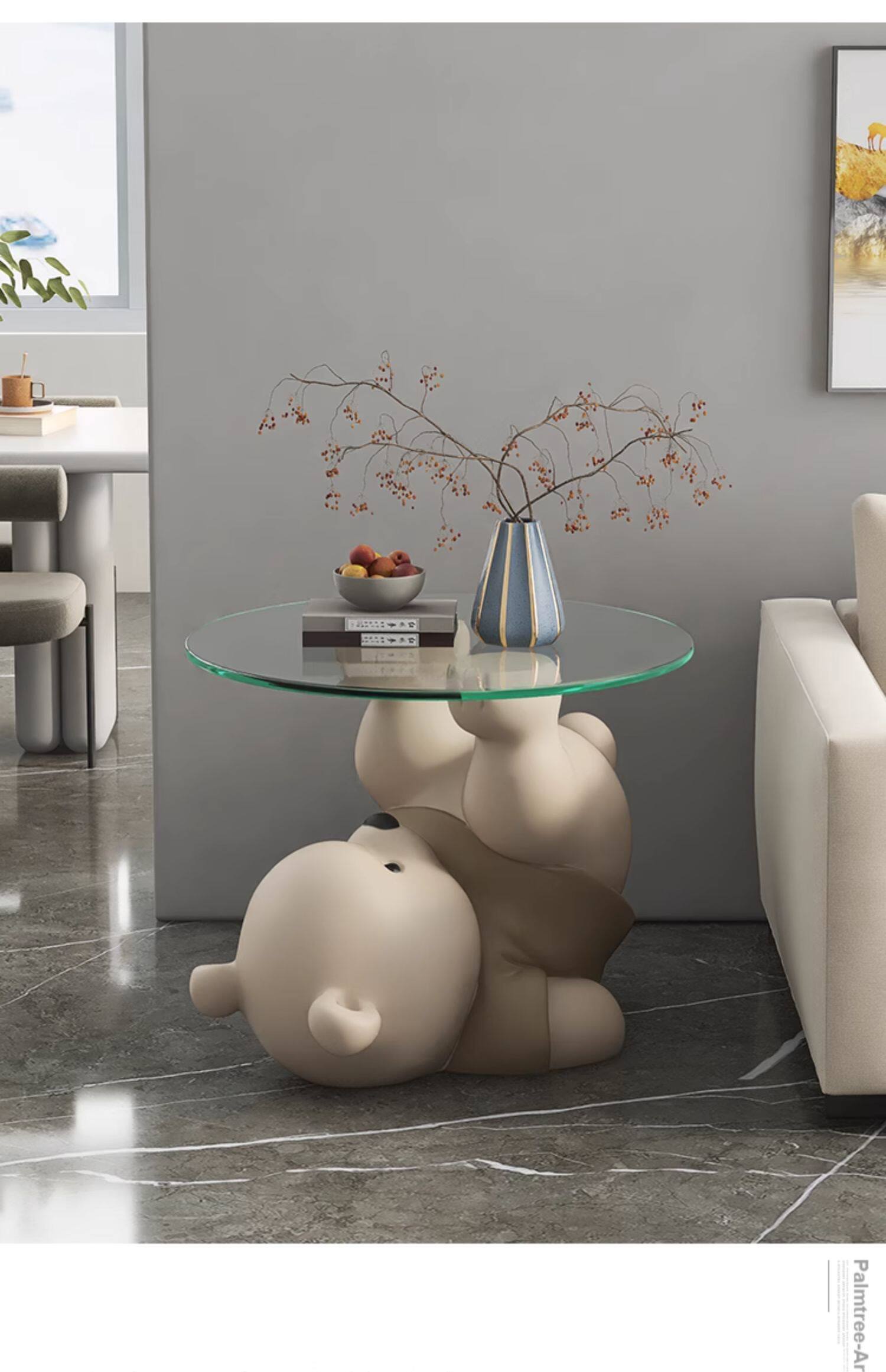 奶油风熊落地摆件装饰品电视柜旁沙发边几床头柜高级感乔迁礼物详情13