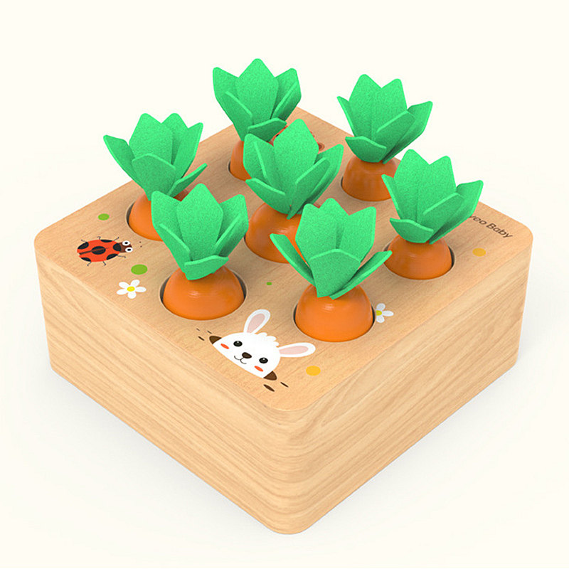 Baby radish toy Montessori early education 1-2-3 and a half years old children's puzzle puzzle block block carrot game