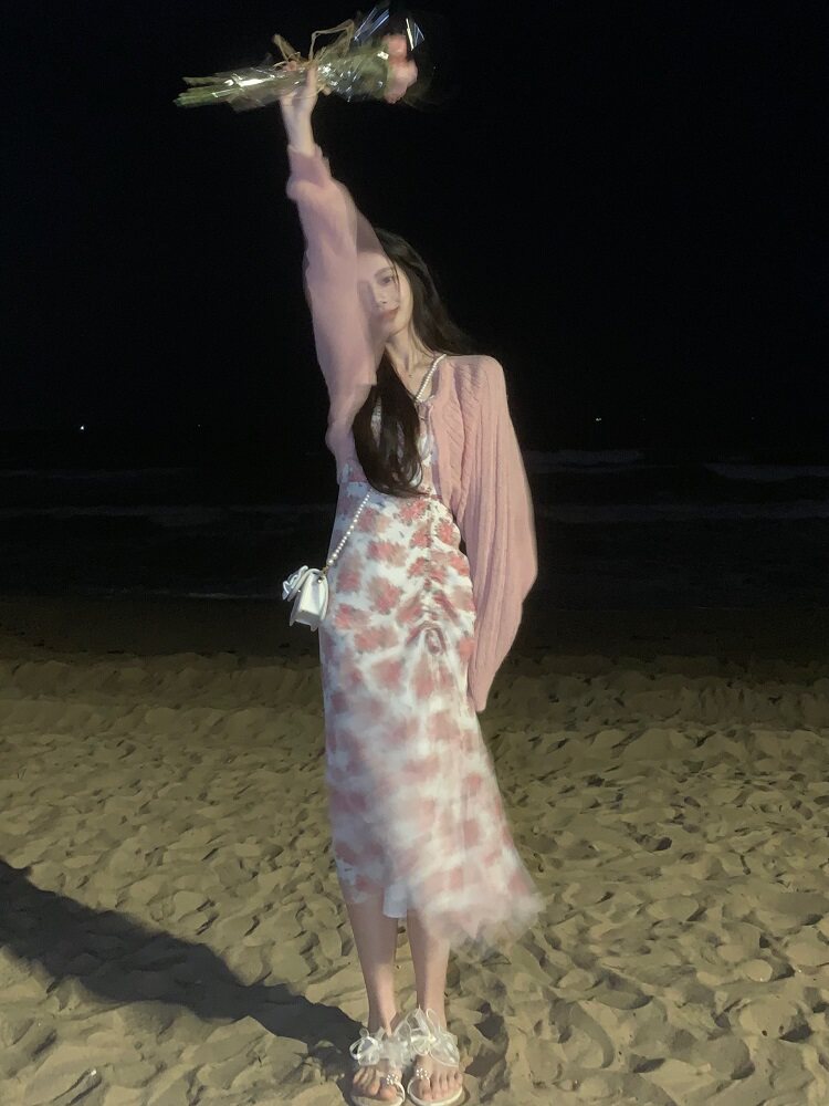 A sweet peach yikrtt flower with sea-length rosewood garden summer draw rope irregular fish tail hoist with skirt