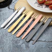 Stainless steel fruit fork creative tableware dessert spoon multi-functional dual-use cake small fork plated gold