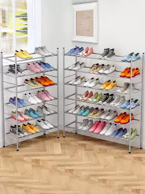 Simple shoe rack retractable household multi-layer economic space saving dormitory shoe cabinet door dust storage layer shelf