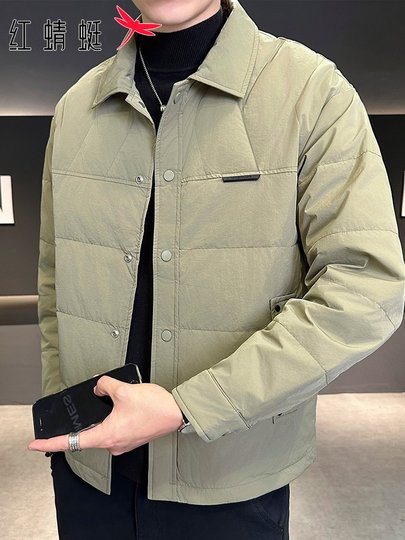 Red Dragonfly Men's down Jacket 2025 Winter New Style Turn-Down Collar Duck down Top Trendy Casual Lightweight Coat for Men