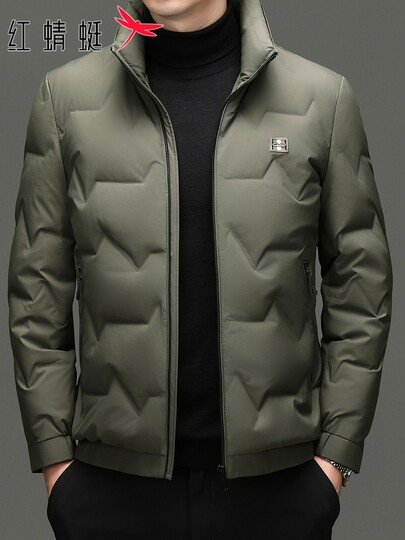 Red Dragonfly Lightweight down Jacket Men's New Winter Trendy Short Jacket Casual Windproof Warm Coat for Men