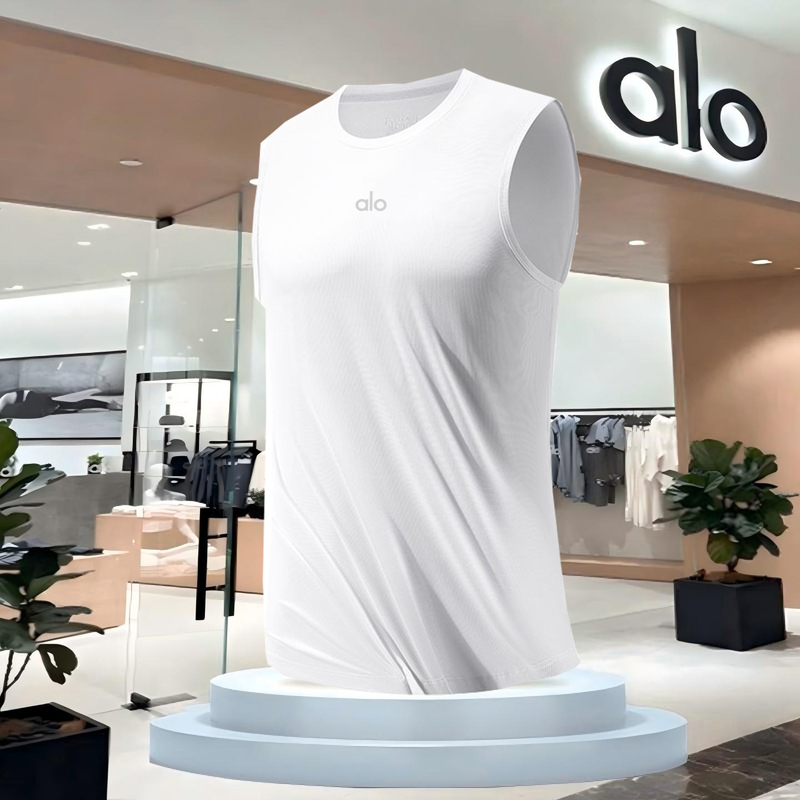 Ice Silk Sports Vest Men's Summer Round Neck Sleeveless T-Shirt Fitness Running Training Breathable Quick-Drying Sleeveless Top