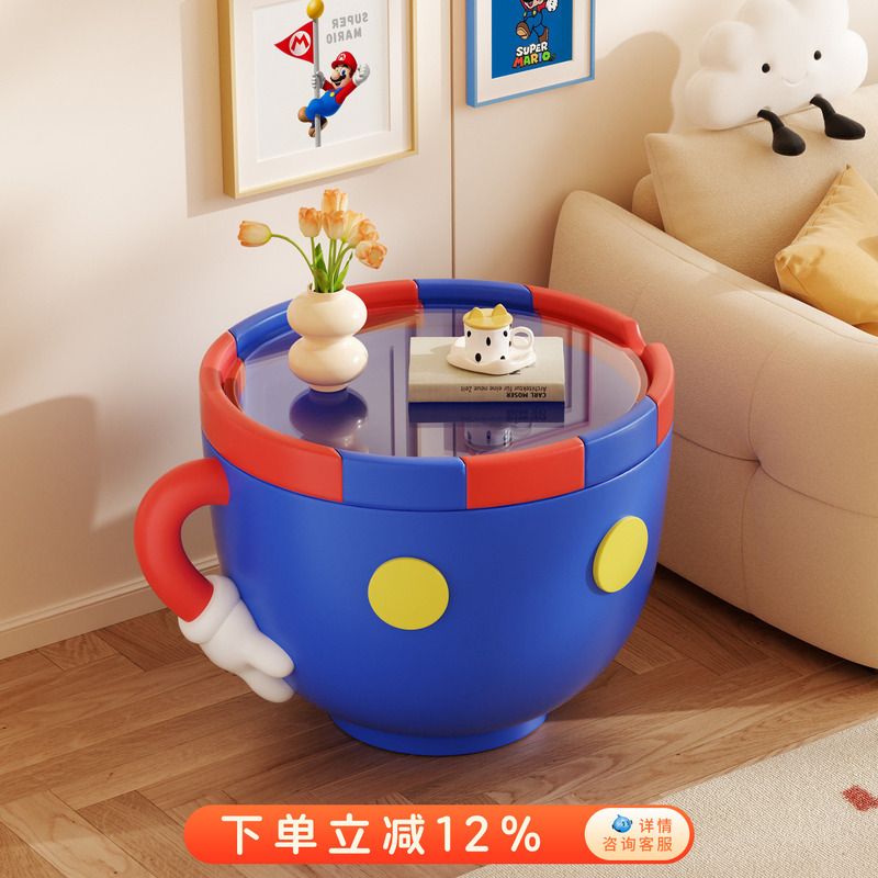 Mario Coffee Table for Living Room, 2026 New Model, Side Table for Sofa, Small Apartment Dopamine Storage, Balcony Small Tea Table Mario Coffee Table for Living Room, 2026 New Model, Side Table for Sofa, Small Apartment Dopamine Storage, Balcony Small Tea Table