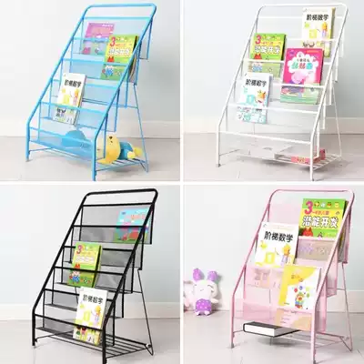 Children's bookshelf picture book shelf fashion book shelf Nordic magazine storage shelf simple iron picture book shelf landing