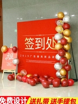 Pull the net display rack Aluminum alloy iron foldable sign-in background wall billboard KT board shelf signature wall display card