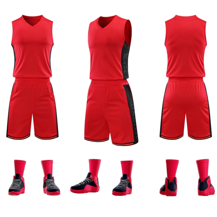 Double-sided basketball uniform suit men's custom-made double-sided jersey high school students game training team uniform custom-made printing vest