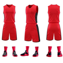 Double-sided basketball uniform suit mens custom-made double-sided jersey high school students game training team uniform custom-made printing vest