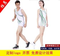 Running sports suit mens summer short-sleeved t-shirt suit DIY custom track and field fitness training shorts
