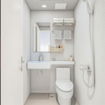 Salle de douche intégrée de la CHD salle de bain intégrée toilettes intérieure salle de bain avec séparation sèche et humide imperméable