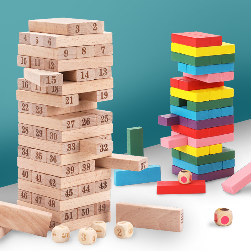 Children's educational toys layer upon layer high pumping bottom pumping building block tower parent-child couple game balance stacking