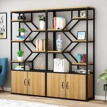  Household multi-layer shelf Living room partition floor-to-ceiling bookshelf Wrought iron display rack Simple locker with cabinet storage rack