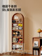 Solid Wood Full-Length Mirror, Movable, Mid-Century Style, Home-Use Magazine and Bookshelf, Integrated Storage, Floor-Standing Rotating Dressing Mirror