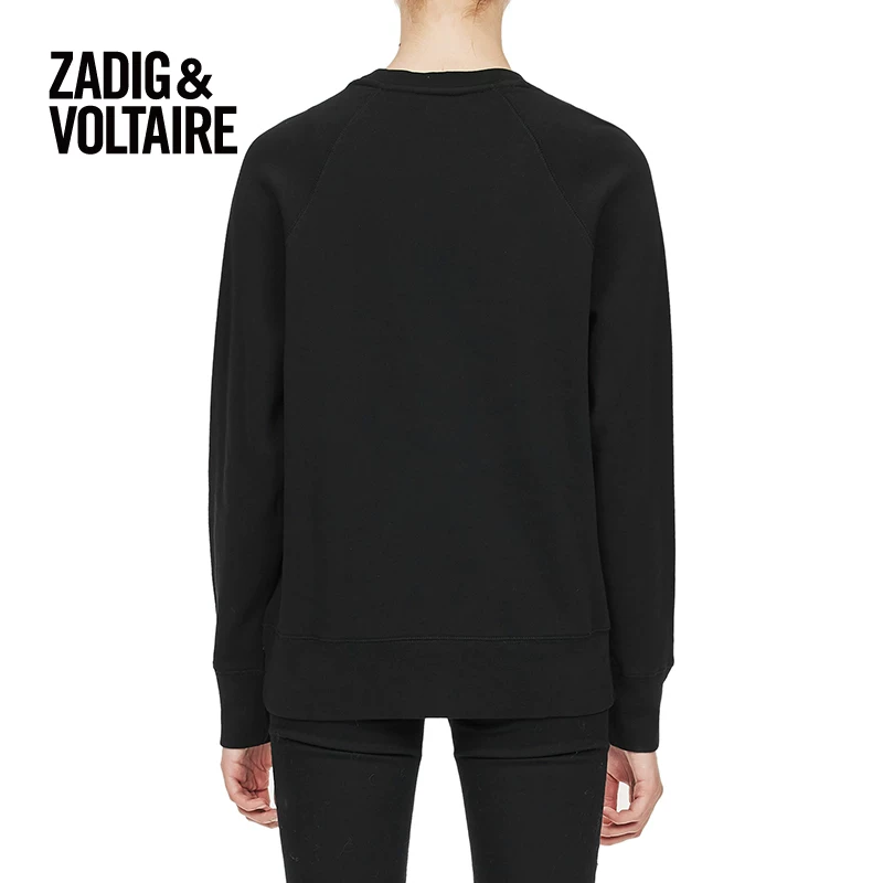 Свитшот женский Zadig & Voltaire с круглым вырезом, повседневный стиль, тренд, горячая штампованный принт черепа 7120FD