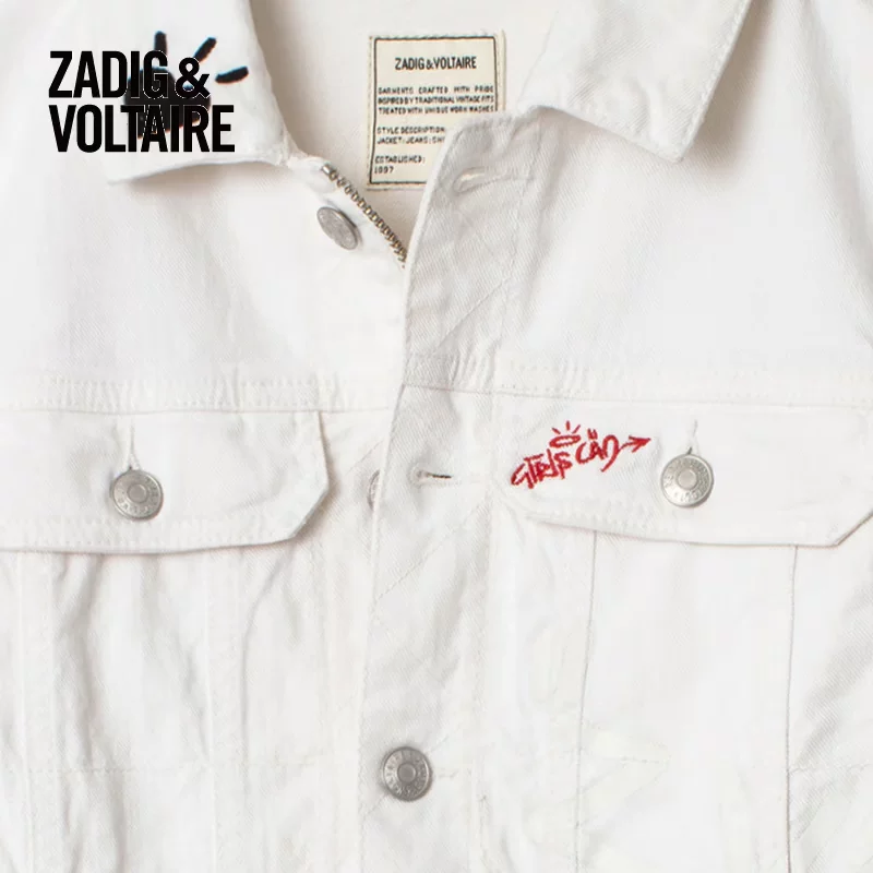 Женская куртка-ковбой Zadig & Voltaire с надписью и декоративным принтом в трендовом стиле 3404fe