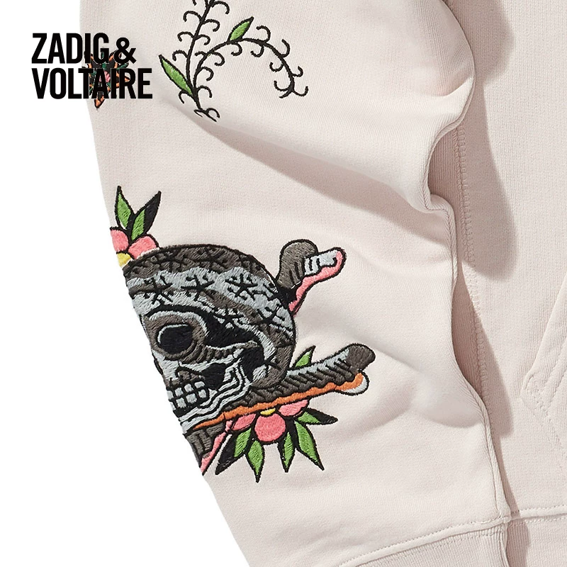 Свитер женский с капюшоном Zadig & VOLTAIRE повседневный уличный стиль многошовный декоративный карман кенгуру 7129FD