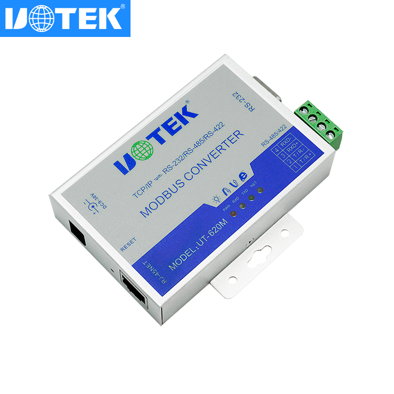 UTEK TCP IP Converter supports Modbus serial port server Ethernet UT-620M