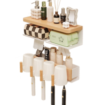 Cream style bathroom toilet tissue box washbasin washbasin toothbrush rack storage rack punch-free toilet paper box