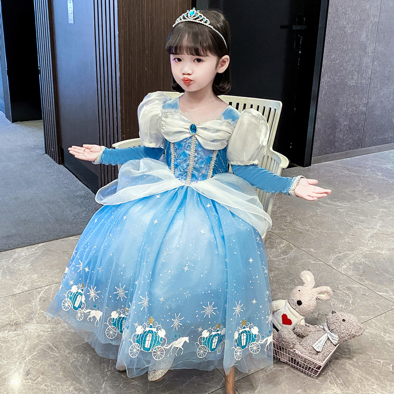 Elsa Princess Dress for Girls, Spring and Autumn Style, Frozen Elsa New Dress, Winter Dress, Girls' Elsa Cinderella Dress