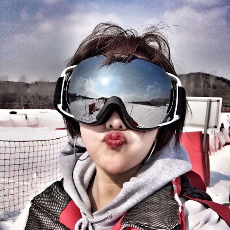 Spherical double-layer single and double snow lens goggles ski myopia anti-fog card glasses mountaineering adult mountaineering glasses