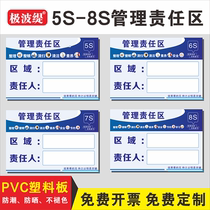 5S 5S 6S 7S 8S 8S District Management Area Management ID Card Management Tools Factory Workshop Warehouse Enterprise Management Responsibility Signage Cue Cards Acrylic Logo customized brands
