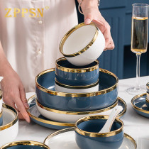 Italy ZPPSN light luxury tableware plate dish plate combination creative dish set Home ceramic noodle bowl Phnom Penh