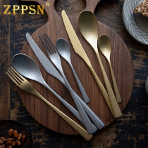 Italian ZPPSN tableware Stainless steel light luxury main dining knife fork spoon Steak knife and flavor series vintage made old