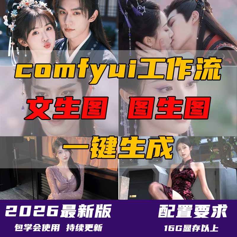 Comfyui Workflow for Realistic Model Generation, Text-To-Image, Image-To-Text, E-Commerce Image Processing, Beauty Image Generation, Remote Installation
