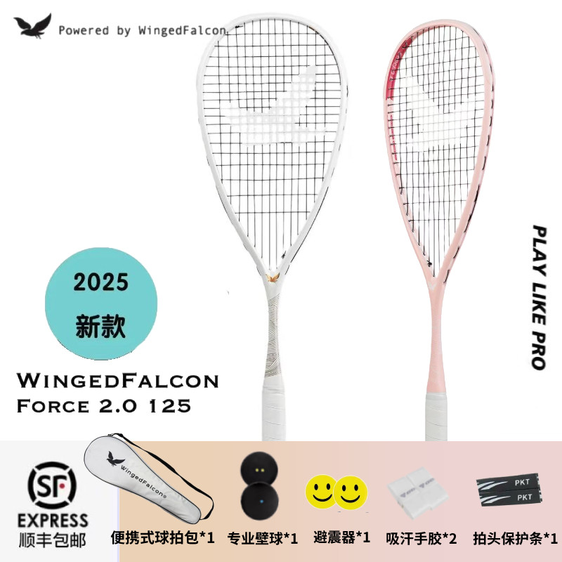 ウィングドファルコンフォース/ドリームシリーズ 110g プロフェッショナル超軽量オールカーボン製スカッシュラケット（男女兼用）