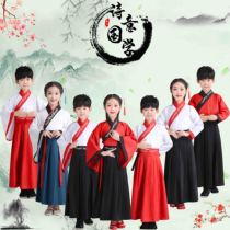 Opening ceremony clothing young childrens Chinese traditional Hanfu three-character scriptures discipline Hanfu primary school students ancient costume book childrens costumes