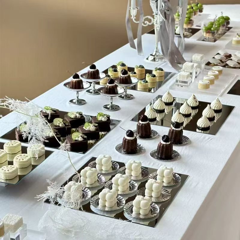 Metallic Dessert Table, Old Money Style Dessert Decorations, Dessert Table Stand, Silverware, Black and Silver Display Stand Metallic Dessert Table, Old Money Style Dessert Decorations, Dessert Table Stand, Silverware, Black and Silver Display Stand