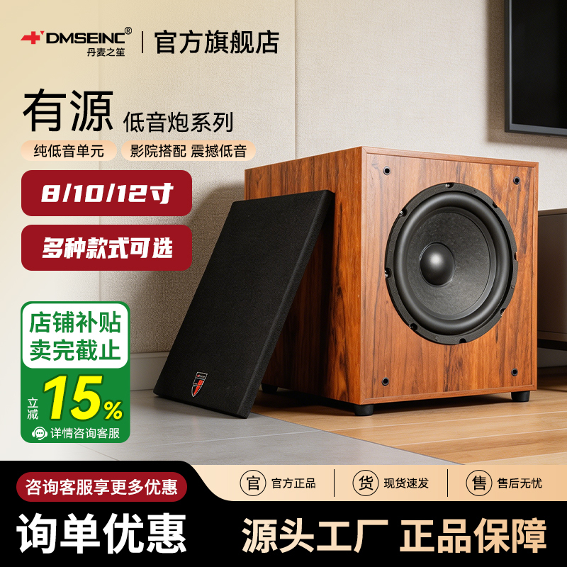 Danish Zhisheng 8inch / 10inch / 12inch Active Subwoofer Speaker High-Power Home Theater Subwoofer