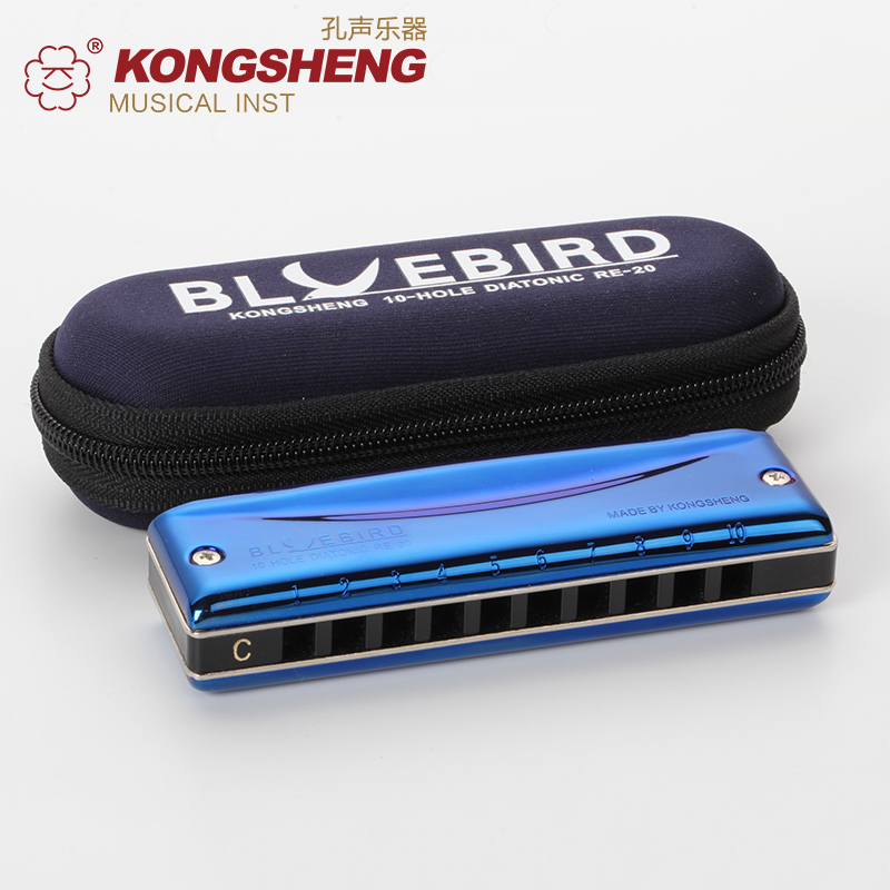 Confucius ten holes harmonica RE-20 Blues Blues minor Paddy scale 10 hole harmonica Bluebird playing instruments