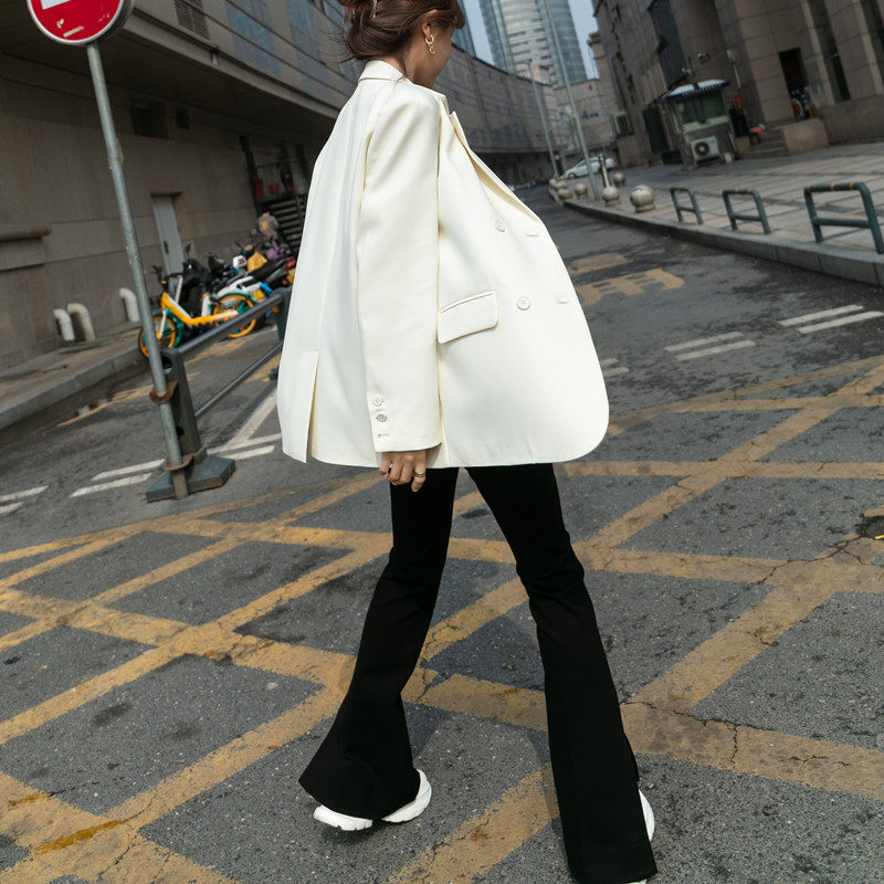 Casual White Suit Jacket Lady 2022 New Spring Autumn Advanced Design Sensation Little Chic Little West Suit Jacket Thin