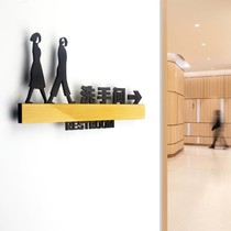 Bathroom door number Toilet logo Bathroom sign mens and womens toilet door number public restroom logo card creative personality high-end wood grain wc acrylic cue card indicator card custom made