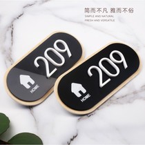 House number plate Household hotel Apartment Dormitory bed and breakfast rental house house number custom room card digital sticker high-end creative personality simple Nordic style acrylic sign cue card
