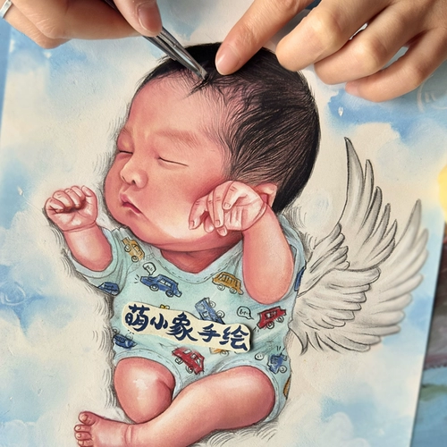 Детская шерстяная картина, сувенир, фоторамка для хранения пуповины ручной работы, ручная роспись, «сделай сам»