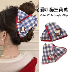 Cute Hello Kitty Triangle Clip Barrettes Female 2025 New Arrival Back Head Updo Hair Claw Fancy Shark Clip Hairware